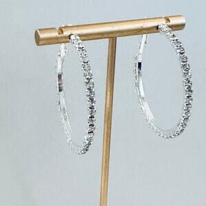 Rhinestone 2" Hoop Earrings